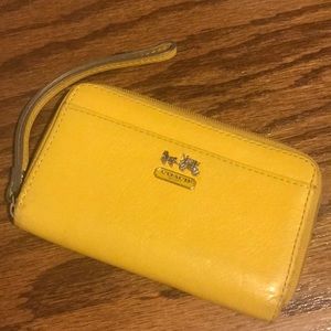 Coach wristlet yellow